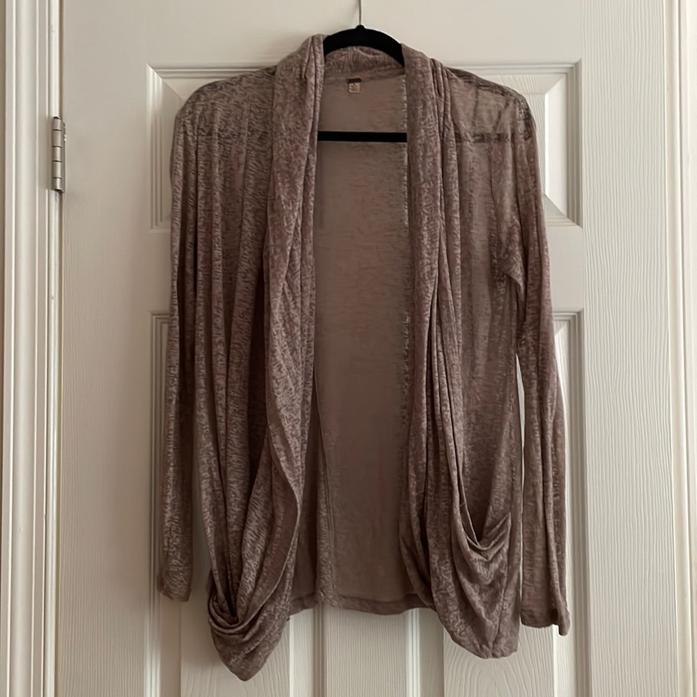 FREE PEOPLE Sheer Brown Cardigan